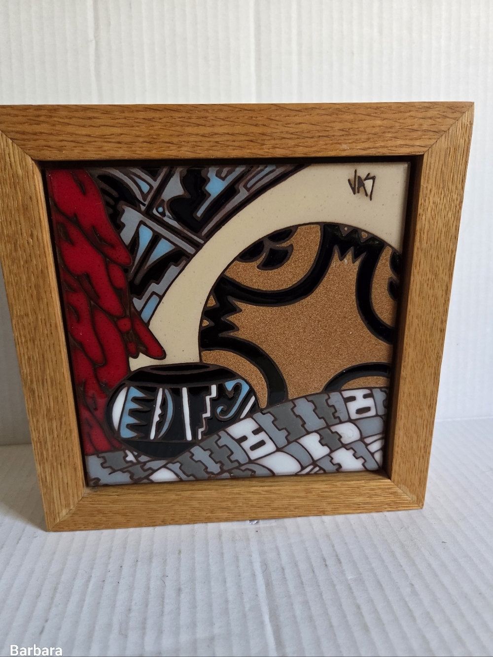 VAZ Earthtones Singing Clay Ceramic Tile Trivet/Wall Art